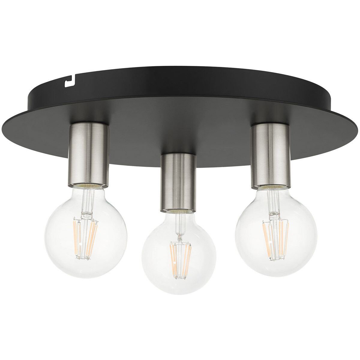 Hillview 3 Light 14 inch Black Flush Mount Ceiling Light
