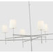 Thomas O'Brien Bryant LED 60 inch Polished Nickel Two Tier Chandelier Ceiling Light, Grande