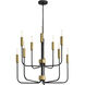 Austen 10 Light 30 inch Black with Lacquered Brass Chandelier Ceiling Light