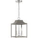 Transitional 3 Light 10 inch Gray with Polished Nickel Pendant Ceiling Light