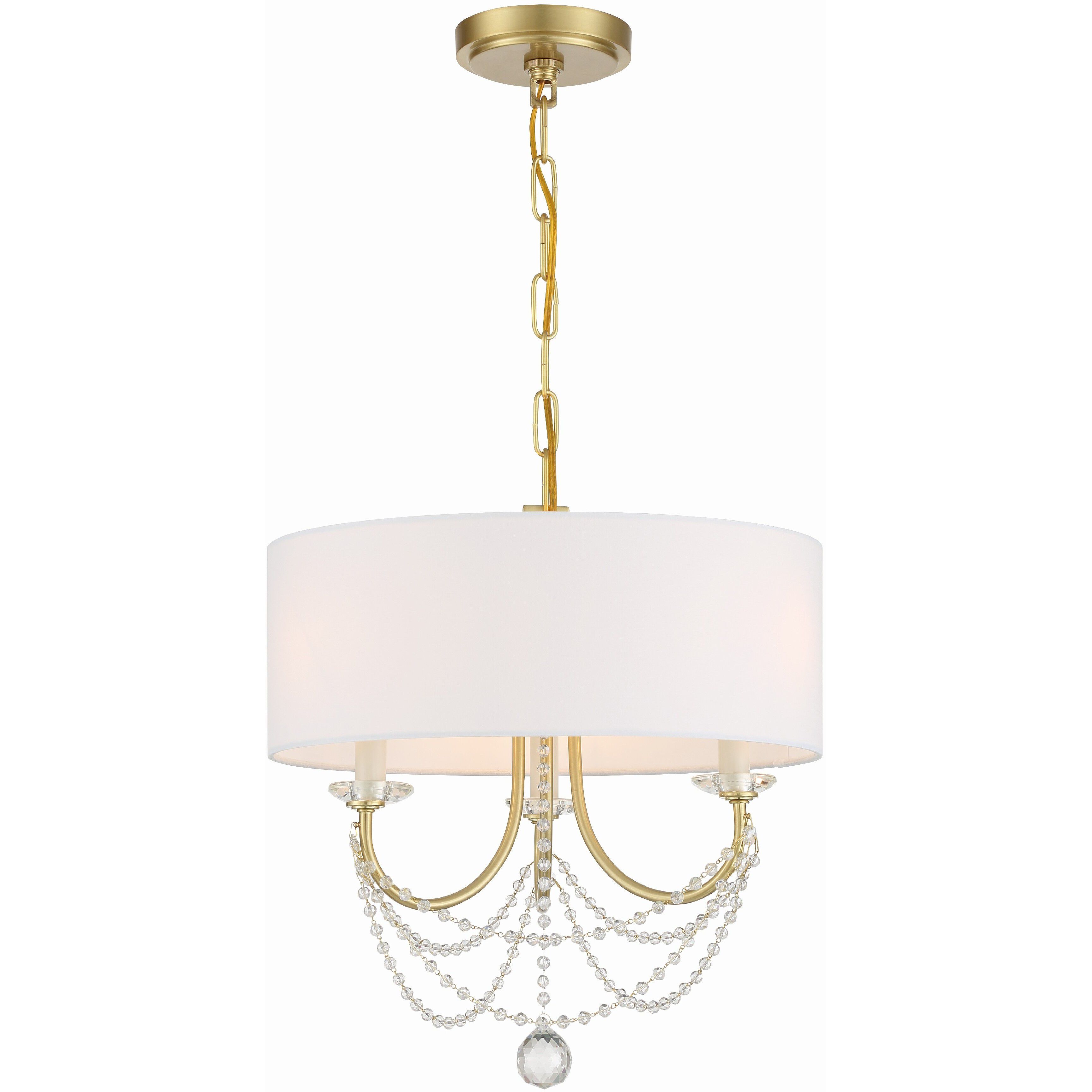 Delilah 3 Light 15.75 inch Aged Brass Mini Chandelier Ceiling Light