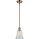 Ballston Hanover 1 Light 6.25 inch Antique Copper Pendant Ceiling Light in Mouchette Glass, Ballston
