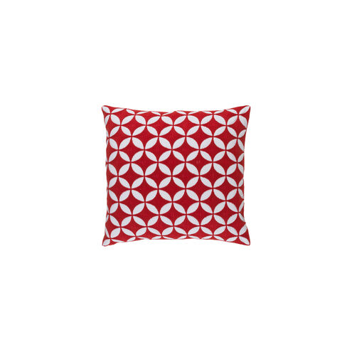 Perimeter 20 X 20 inch Bright Red and White Throw Pillow