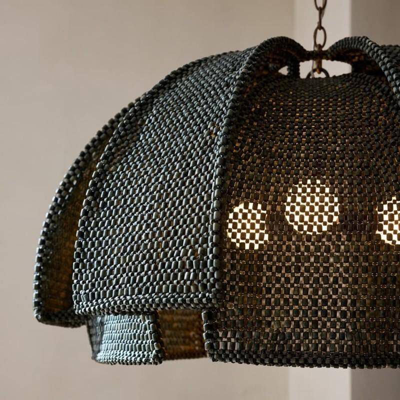 Kamari 3 Light 35.5 inch Antique Brass Pendant Ceiling Light