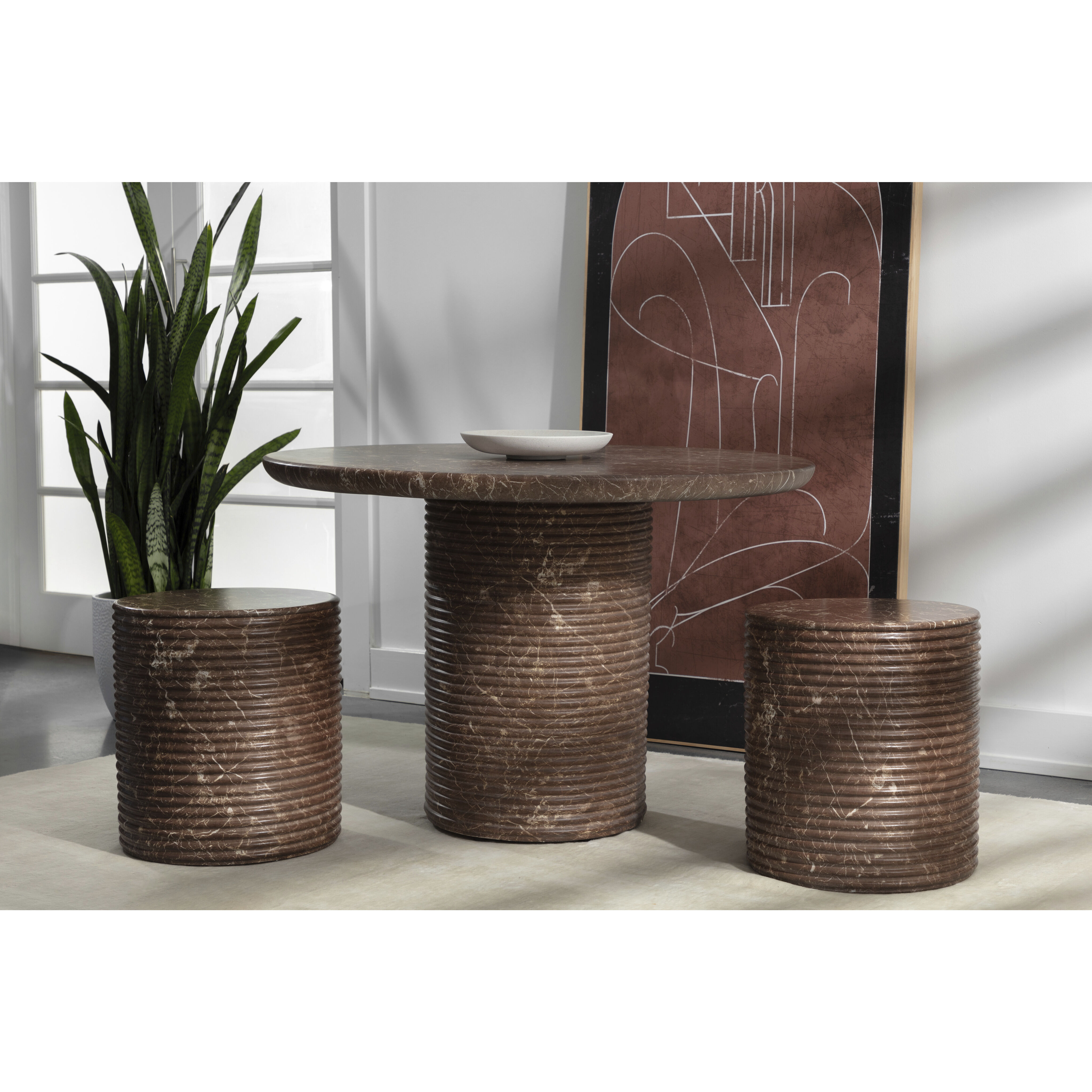 Riva 43 X 30 inch Brown Outdoor Dining Table