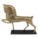 Horse On Stand Antique Brass Decor Accessory