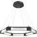 Axis LED 34.6 inch Matte Black Chandelier Ceiling Light in 2700K LED, Hexagonal Ring