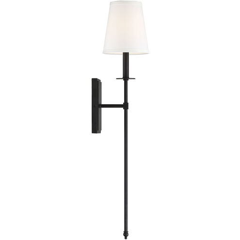 Monroe 1 Light 6.75 inch Matte Black Wall Sconce Wall Light, Essentials