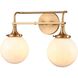 Beverly Hills 2 Light 17 inch Satin Brass Vanity Light Wall Light