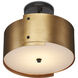 Ritsu 1 Light 14 inch Antique Brass/Black Semi-Flush Ceiling Light