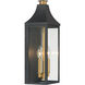 Hurstborne 2 Light 18.25 inch Dark Matte Black and Painted Legacy Brass Outdoor Wall Lantern