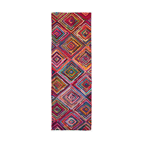 Boho 96 X 30 inch Purple and Blue Runner, Cotton and Polyester