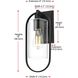 Jaxson 1 Light 15 inch Black Outdoor Wall Sconce