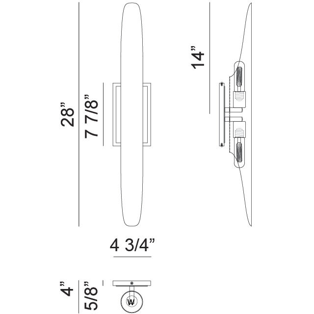 Stylus 2 Light 4.75 inch Chrome Wall Sconce Wall Light