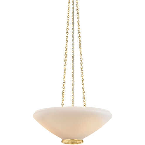 Awosting 3 Light 17 inch Aged Brass Pendant Ceiling Light