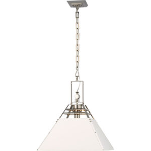Suzanne Kasler Pierre 1 Light 20 inch Polished Nickel and White Pendant Ceiling Light, Medium