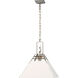 Suzanne Kasler Pierre 1 Light 20 inch Polished Nickel and White Pendant Ceiling Light, Medium