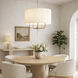 Secret Agent 4 Light 24 inch Gold and White Leather Pendant Ceiling Light