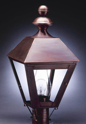 Boston 3 Light 26 inch Dark Brass Post Lantern in Frosted Glass, No Chimney, Candelabra