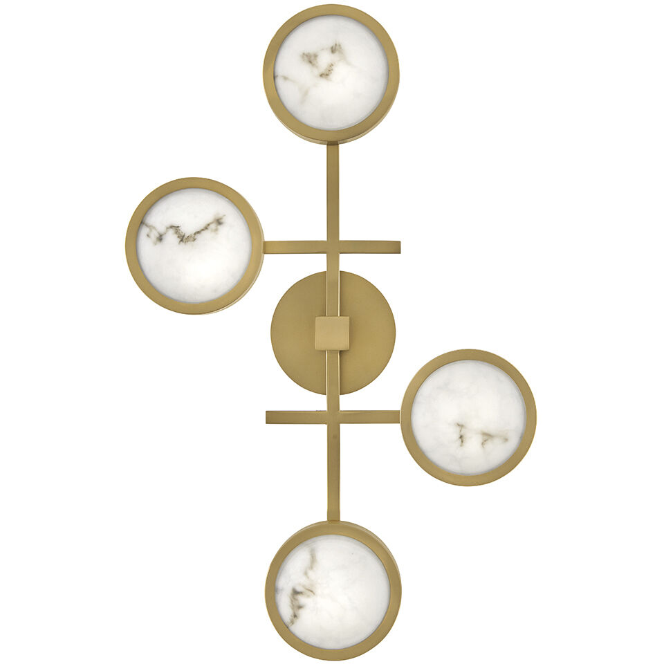 Cava LED 30 inch Lacquered Brass Foyer Light Ceiling Light, Sconce/Flush Mount