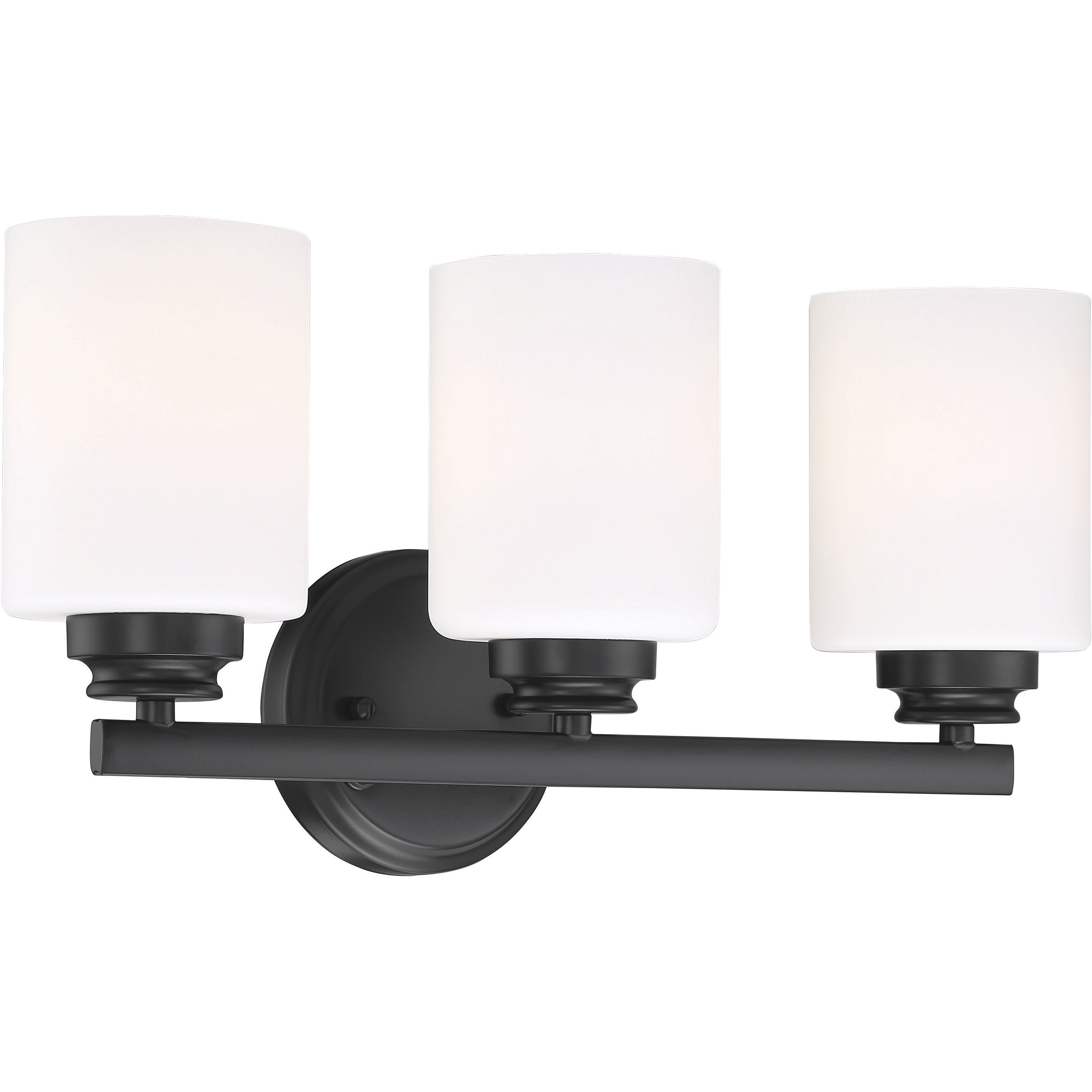 Craftmade 50503 FB WG Neighborhood Bolden 3 Light 18 inch Flat Black Vanity Light Wall Light in White Frost Glass Neighborhood Collection