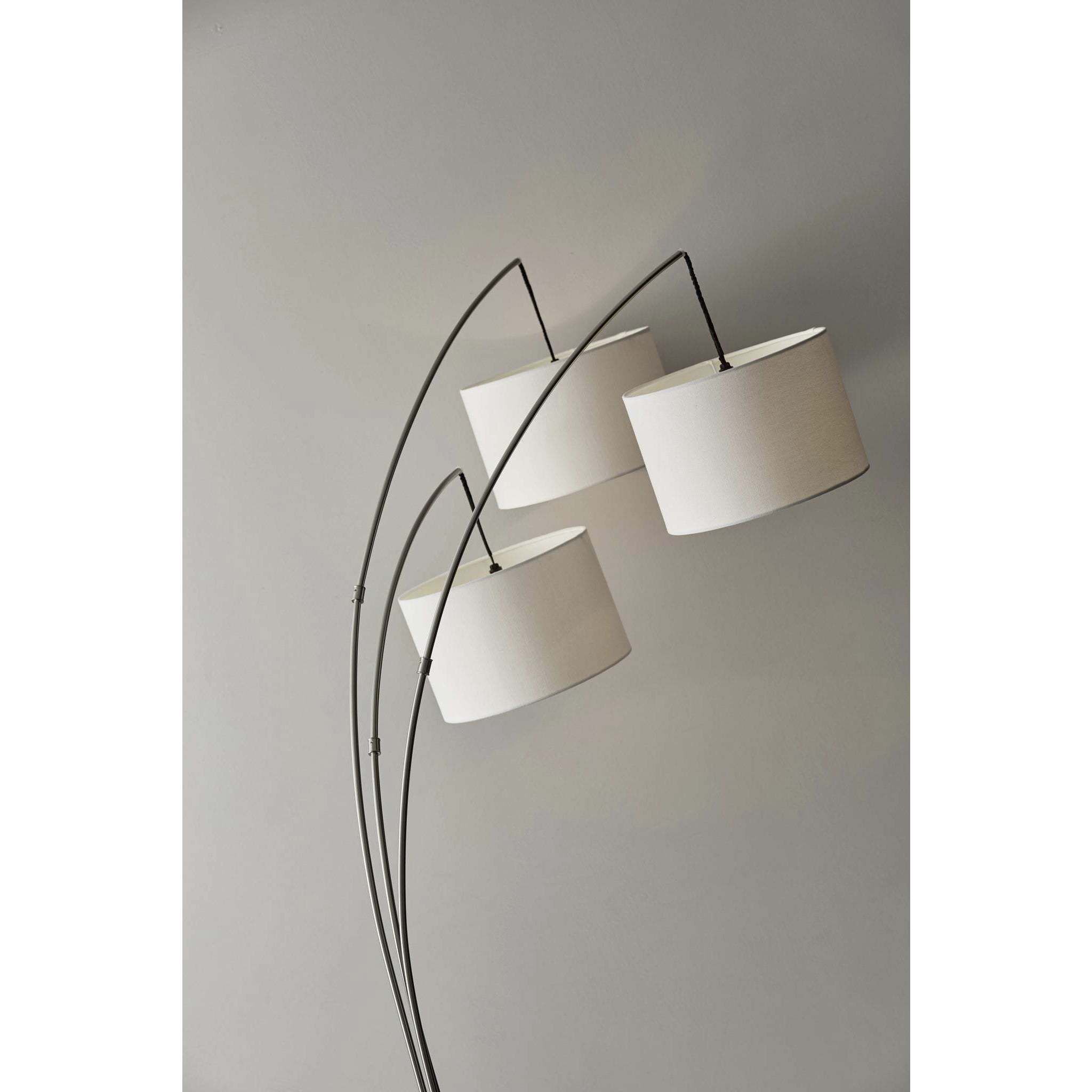 Adesso Trinity Arc Lamp Brushed Steel
