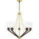 Beckett 5 Light 26 inch Satin Brass & Bronze Chandelier Ceiling Light