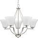 Bravo 5 Light 27 inch Brushed Nickel Chandelier Ceiling Light
