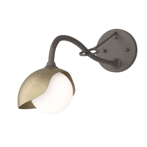 Brooklyn 1 Light 6 inch Dark Smoke and Soft Gold Long-Arm Sconce Wall Light in Dark Smoke/Soft Gold, Long-Arm