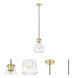 Fairfield 1 Light 7 inch Satin Gold Mini Pendant Ceiling Light in Seedy Glass