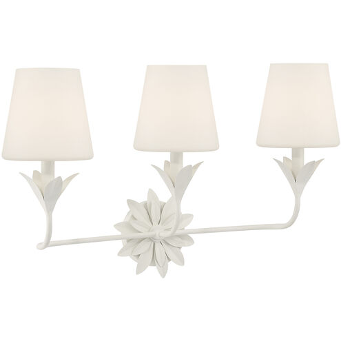 Broche 3 Light 25 inch Matte White Bath Vanity Light Wall Light