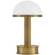 Promenade 10.25 inch 2 watt Polished Antique Brass and White Cordless Table Lamp Portable Light