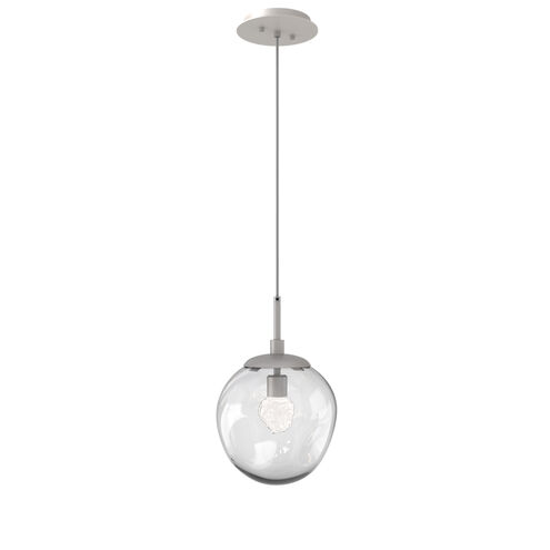 Aster LED LED 10 inch Beige Silver Pendant Ceiling Light in 3000K LED, Metallic Beige Silver, Floret Inner - Clear Outer