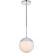 Oyster Bay 1 Light 8 inch Chrome Pendant Ceiling Light