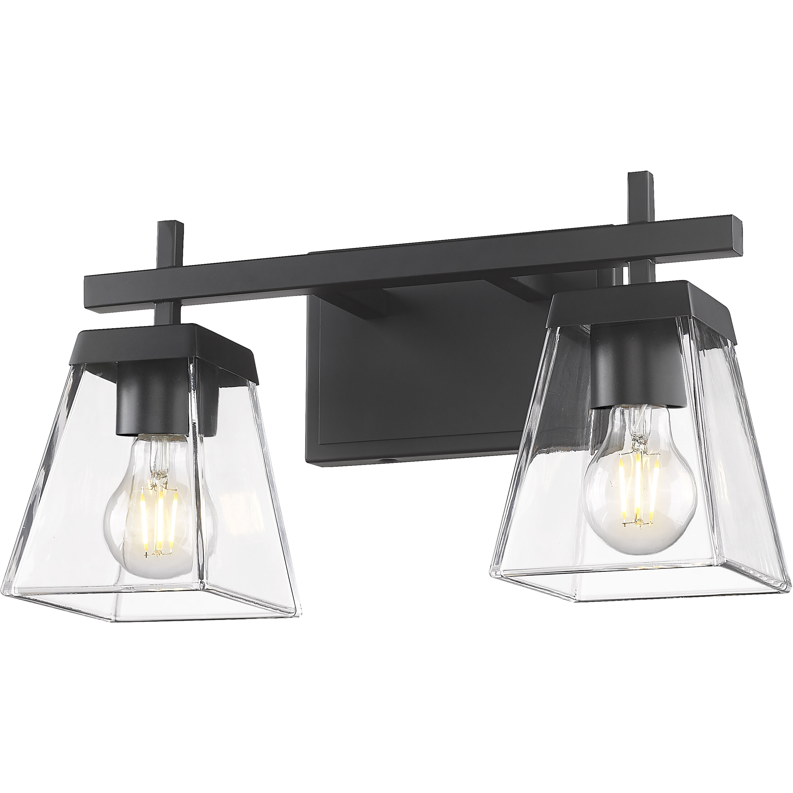 Lauren 2 Light 16 inch Matte Black Vanity Wall Light