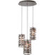 Tempest 3 Light 18.2 inch Beige Silver Chandelier Ceiling Light, Round Multi-Port