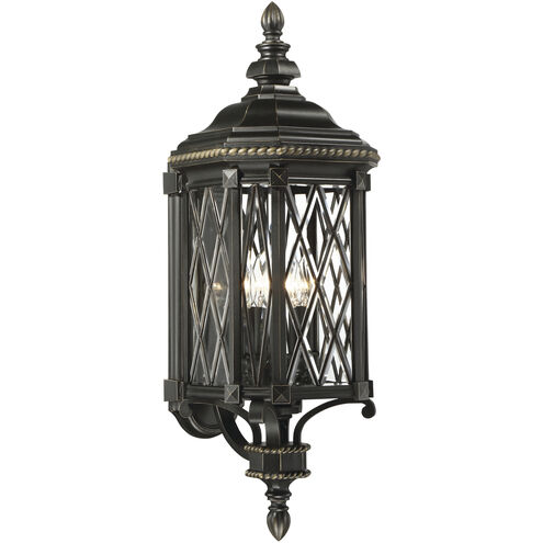 Bexley Manor 4 Light 32 inch Coal/Gold Outdoor Wall Mount, Great Outdoors