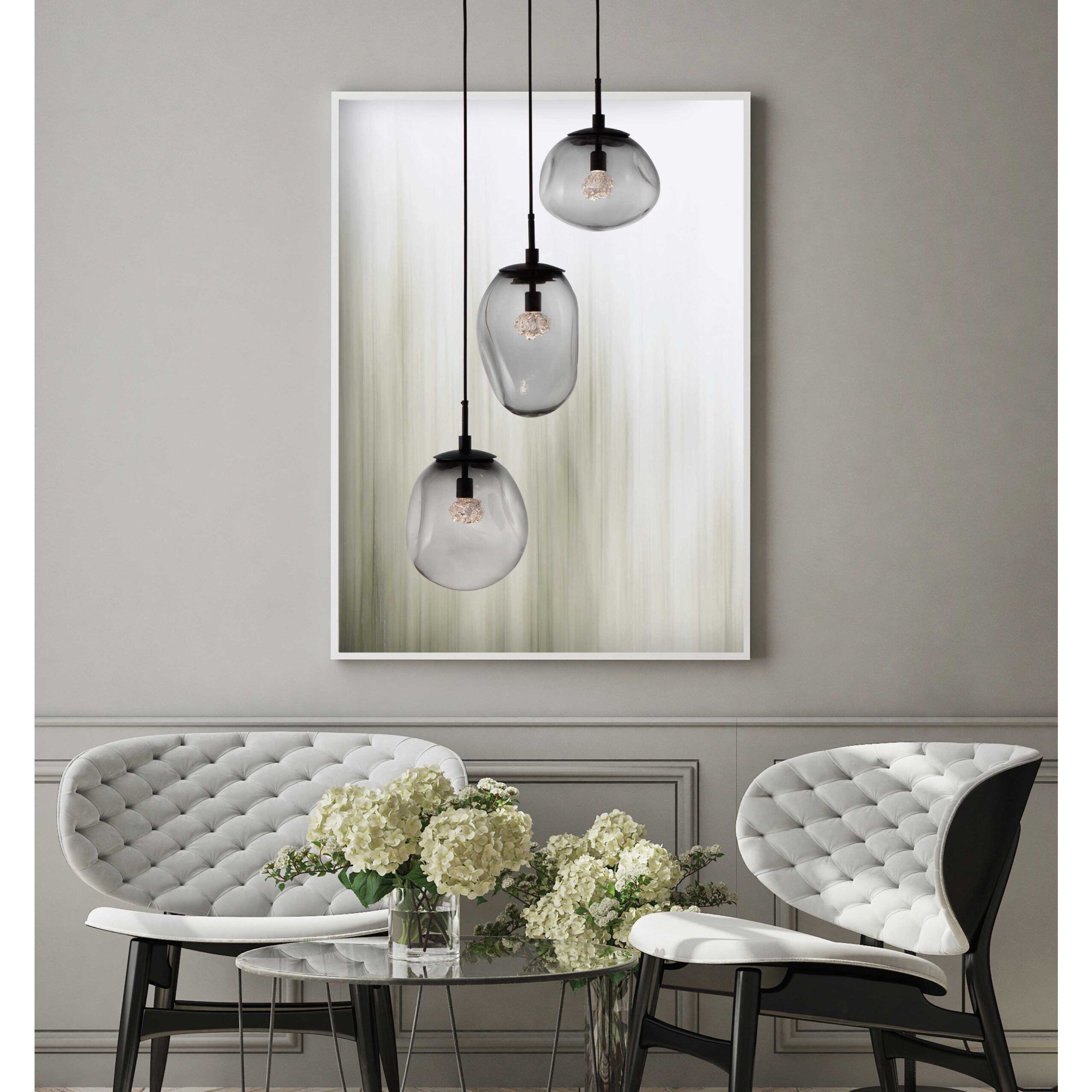 Cosmos LED LED 31.9 inch Gilded Brass Chandelier Ceiling Light in 3000K LED, Clear Geo Inner with Bronze Cosmos Outer, Round Multi-Port