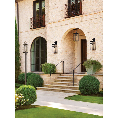 Estate Series Porter LED 29 inch Black with Burnished Bronze Outdoor Wall Mount Lantern