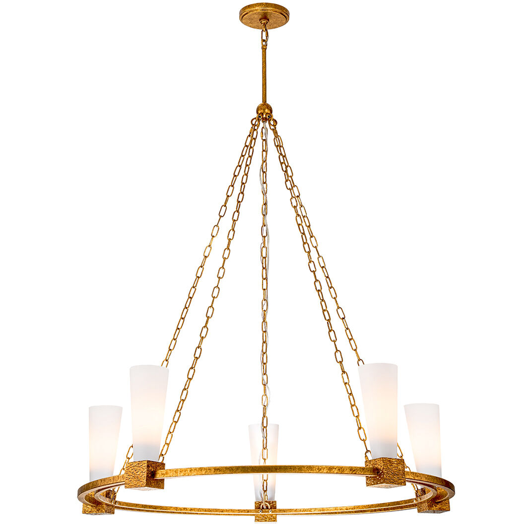 Kristy 5 Light 41.75 inch Distressed Gold Chandelier Ceiling Light