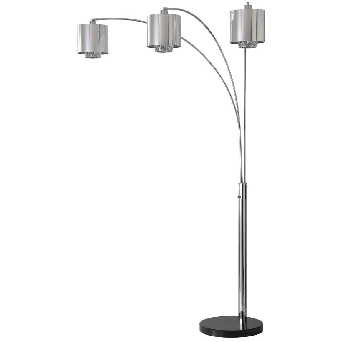 Marilyn 90 inch 60.00 watt Polished Chrome and Black Arc Floor Lamp Portable Light