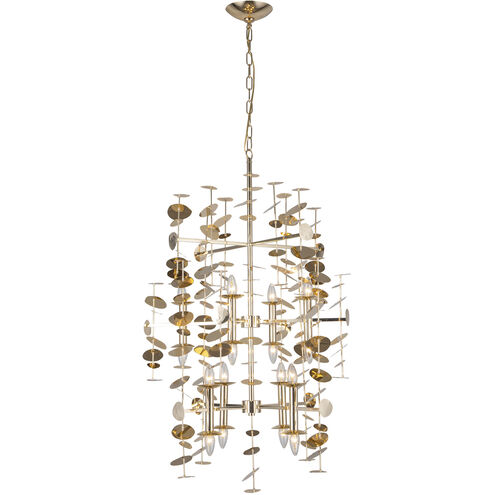 Yukari 16 Light 30.38 inch Polished Brass Chandelier Ceiling Light