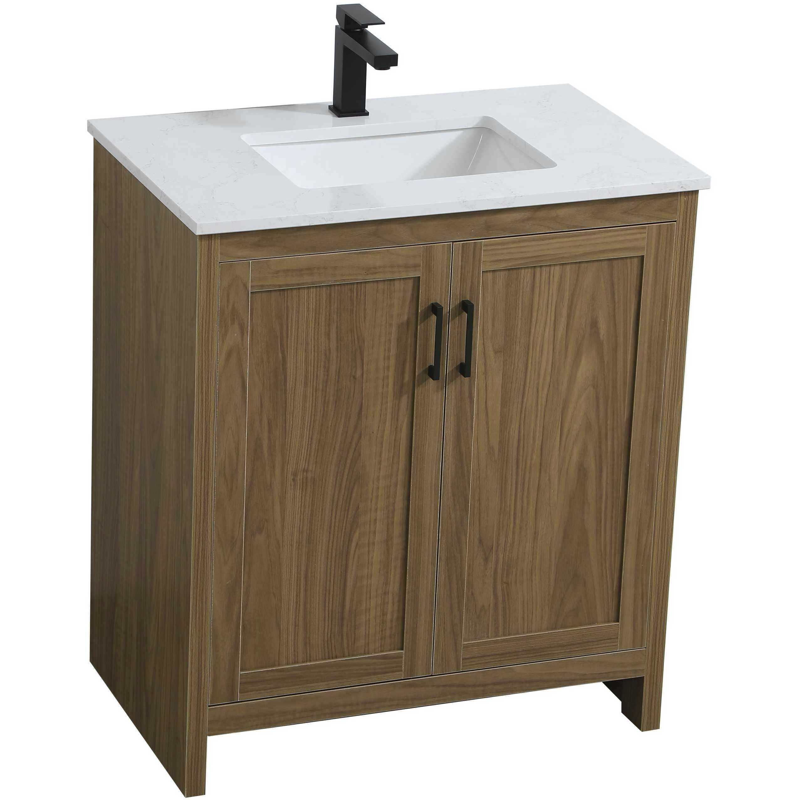 Finnley 30 X 34 inch Walnut Brown Bathroom Vanity Cabinet