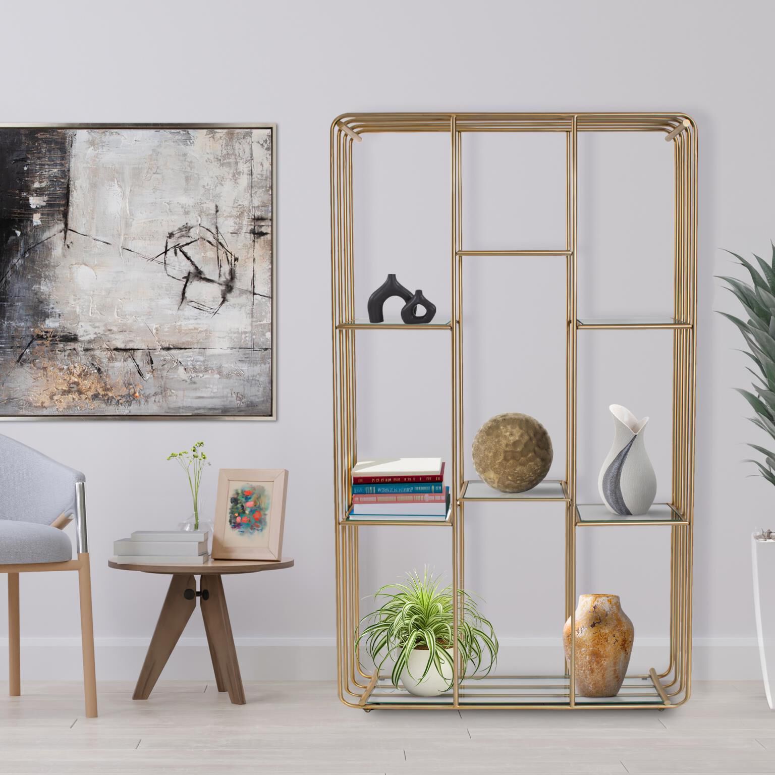 Perth 82.75 X 47.25 inch Gold Etagere