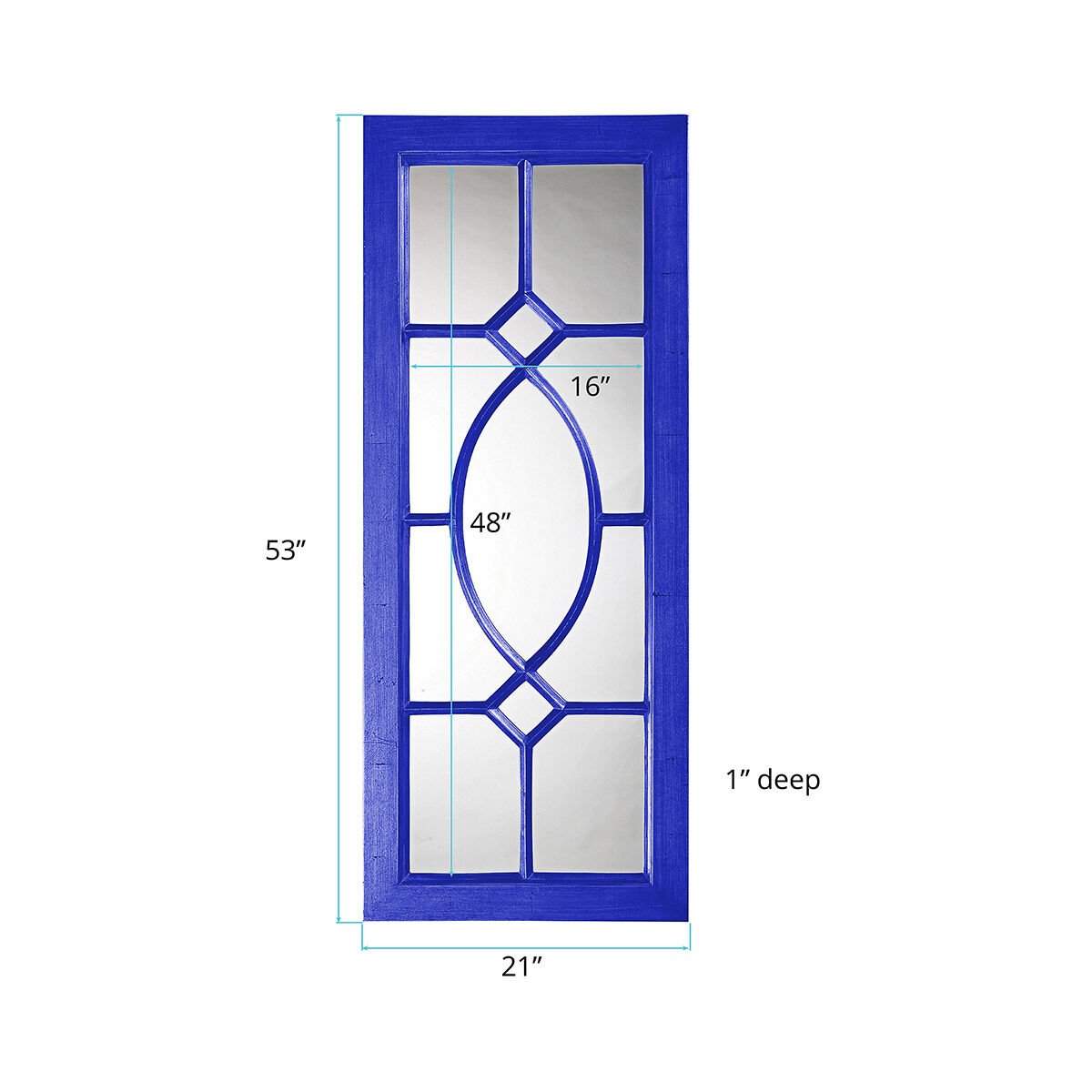 Dayton 53 X 21 inch Glossy Royal Blue Wall Mirror
