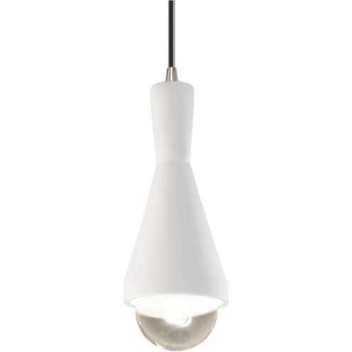 Radiance Collection LED 5 inch Gloss White with Brushed Nickel Pendant Ceiling Light