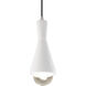 Radiance Collection LED 5 inch Gloss White with Brushed Nickel Pendant Ceiling Light