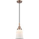 Canton 1 Light 6 inch Antique Copper Mini Pendant Ceiling Light in Matte White Glass