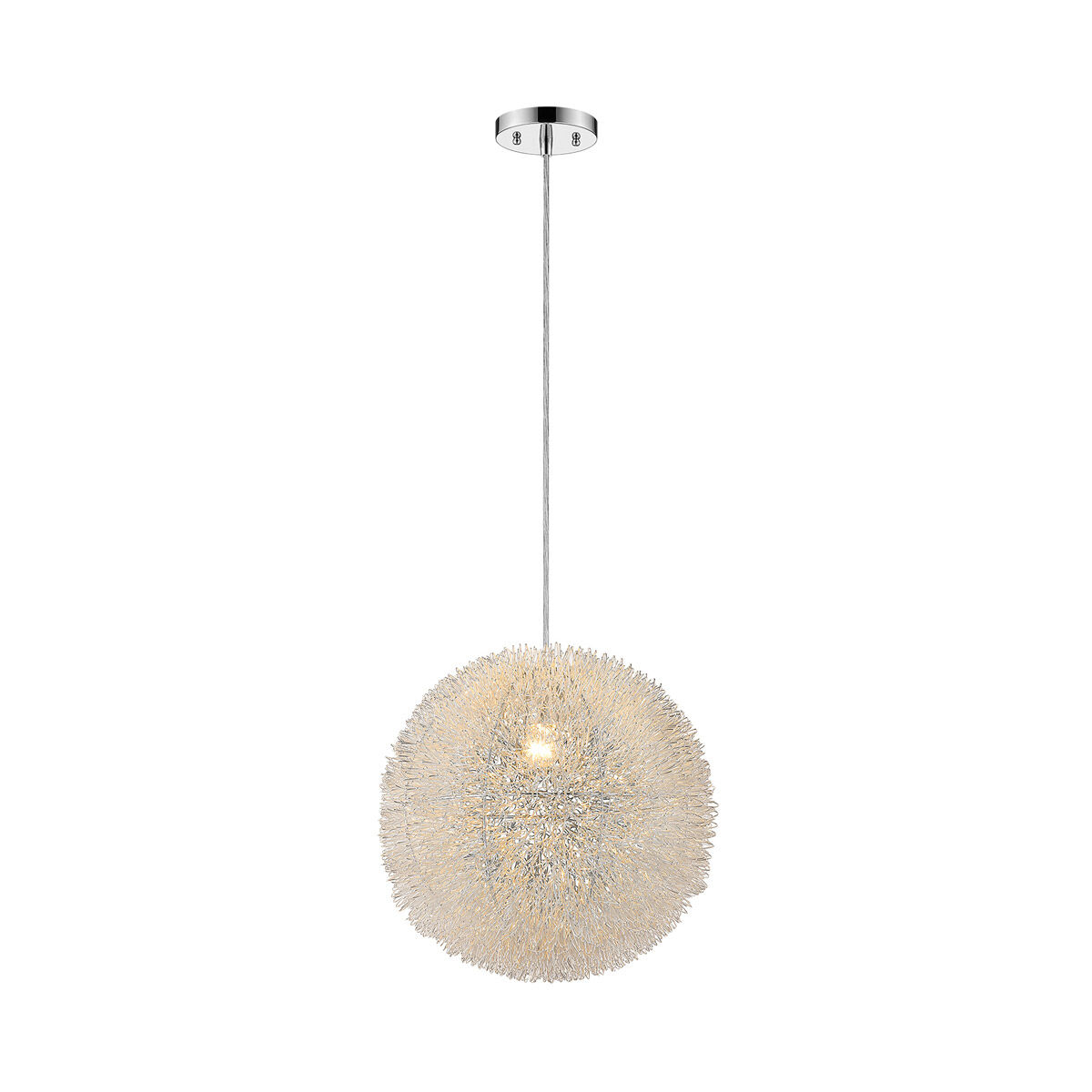 Luminary 1 Light 12 inch Metallic Silver Pendant Ceiling Light