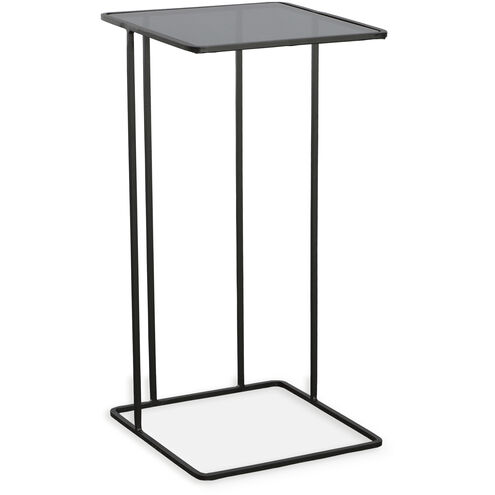 Cadmus 24 X 12.25 inch Brushed Black with Smoked Glass Accent Table